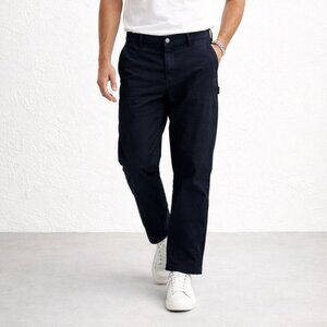 Carhartt Black Casual Relaxed Fit Work Pants Size 38x30 Durable Utility Canvas